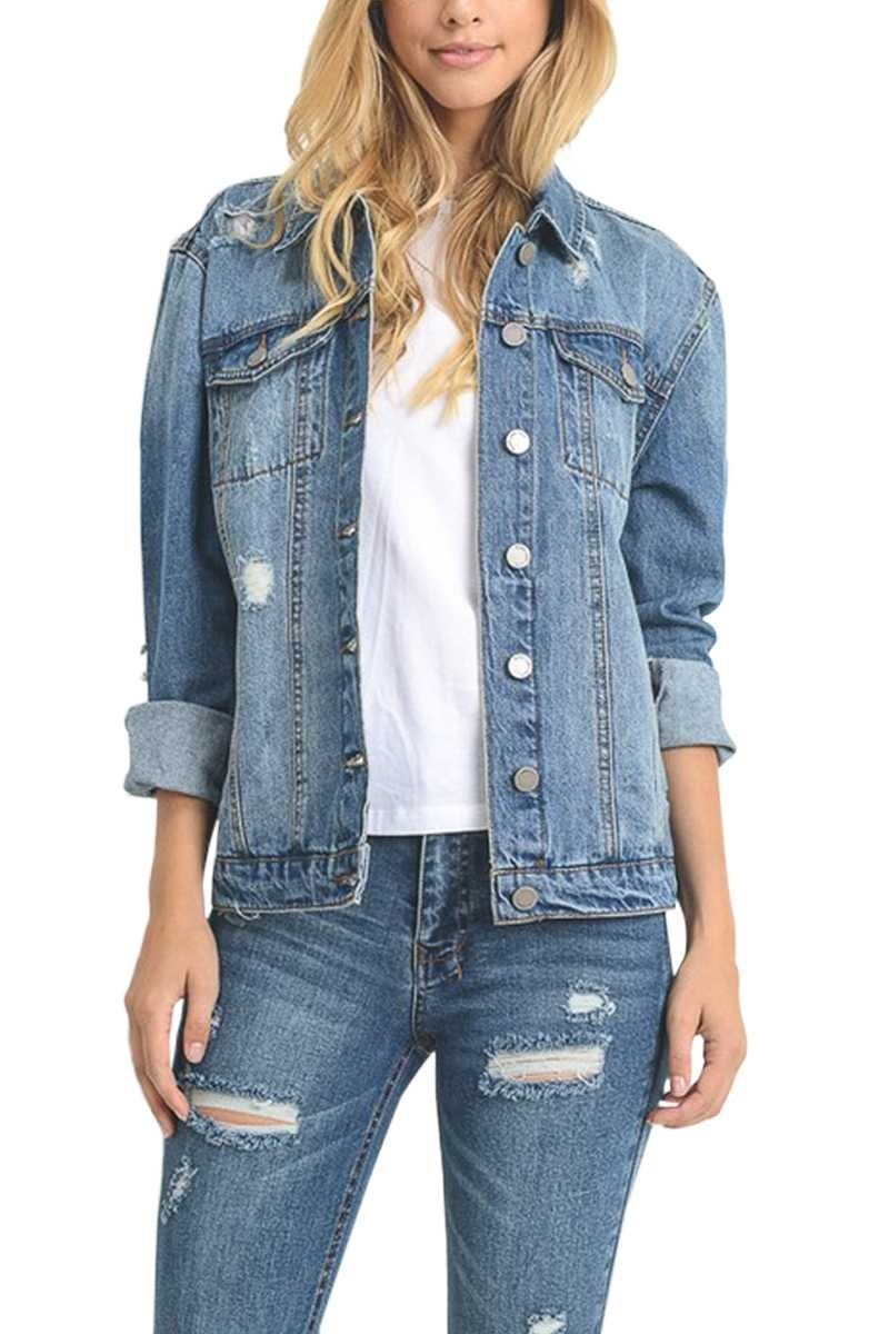 dark oversized jean jacket