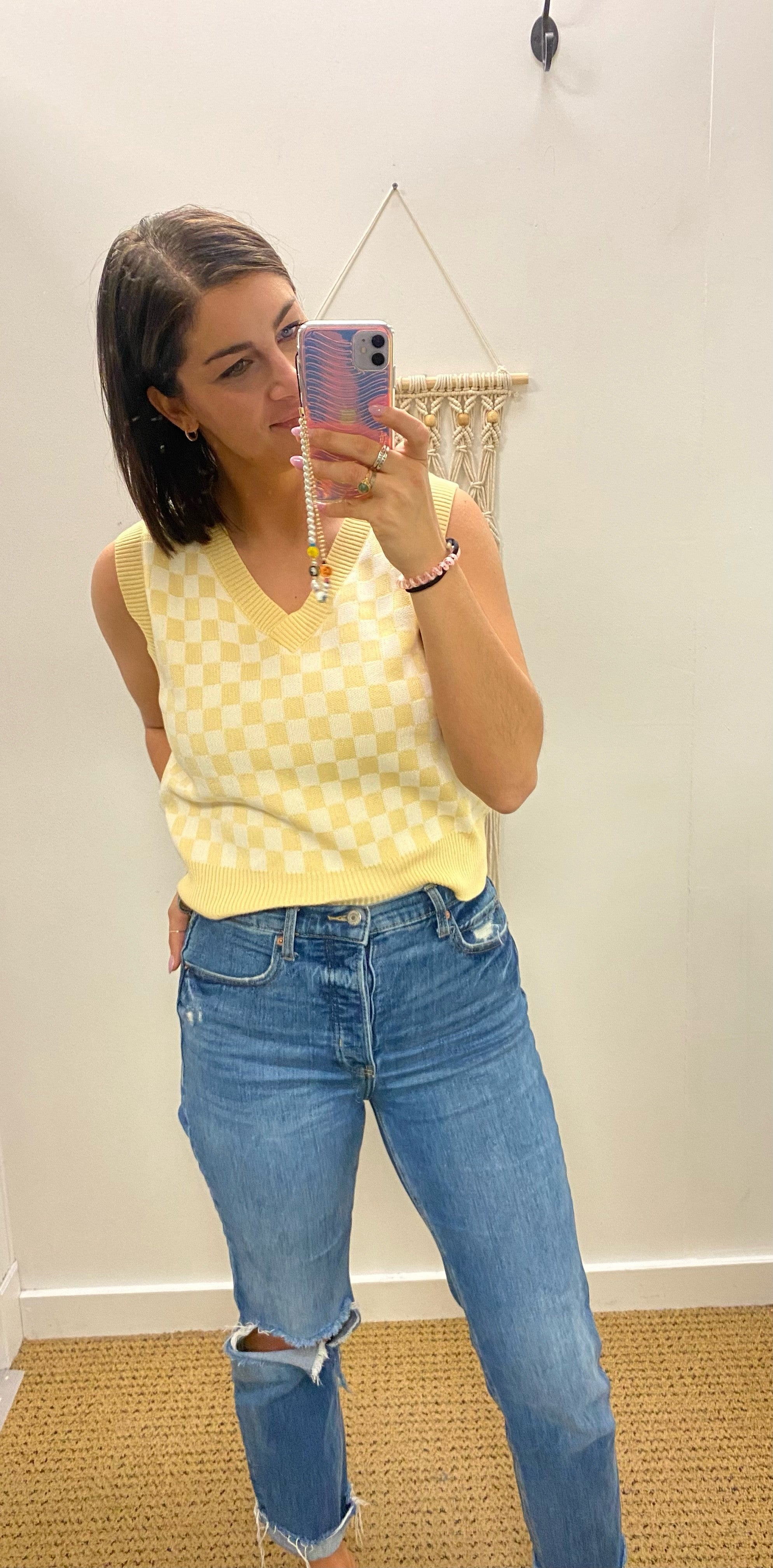 Yellow Checkered Vest