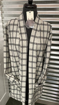 Grey Plaid Cardi