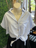 Linen Tie Waisted Shirt