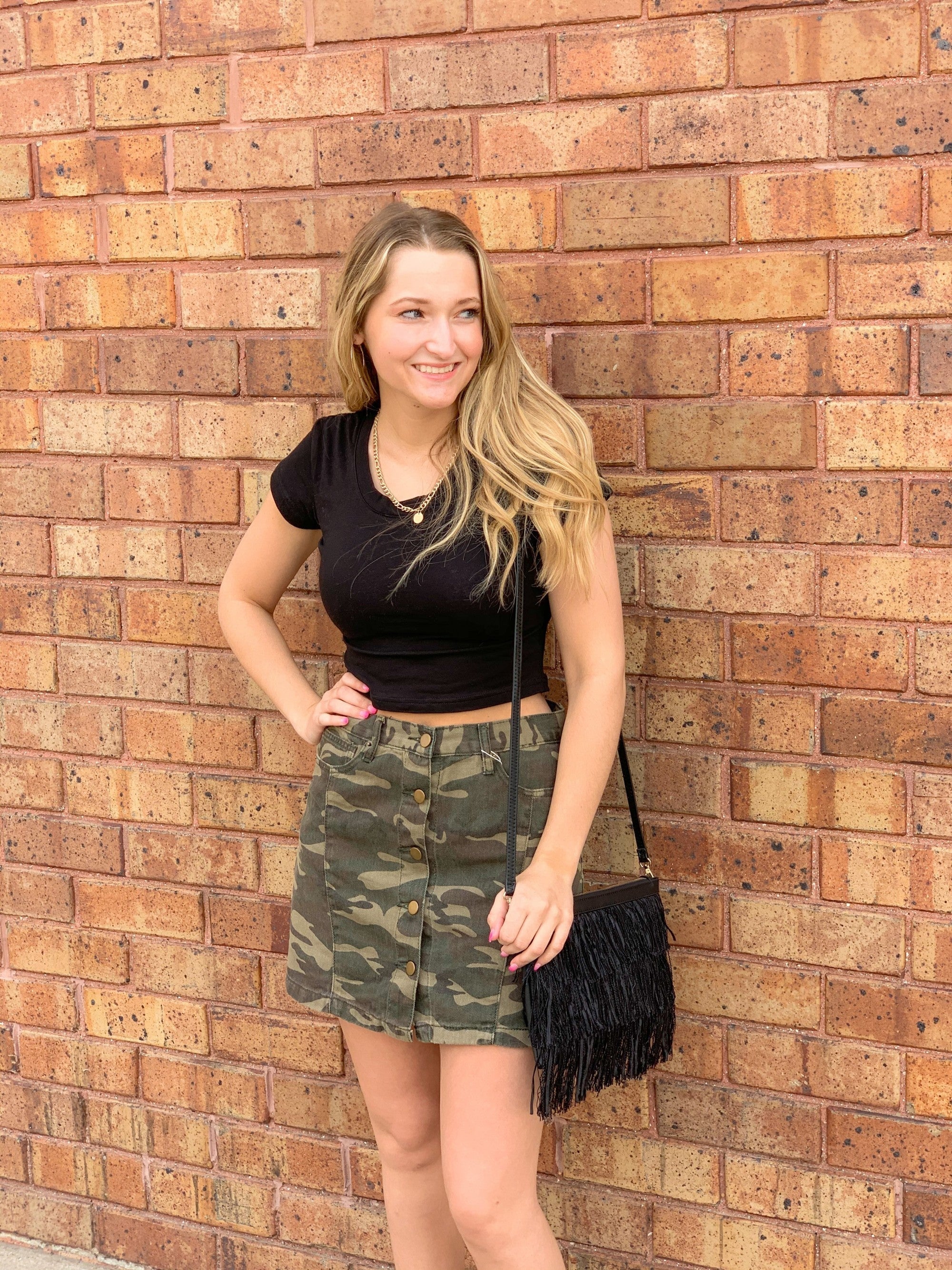 Camo Jean Skirt