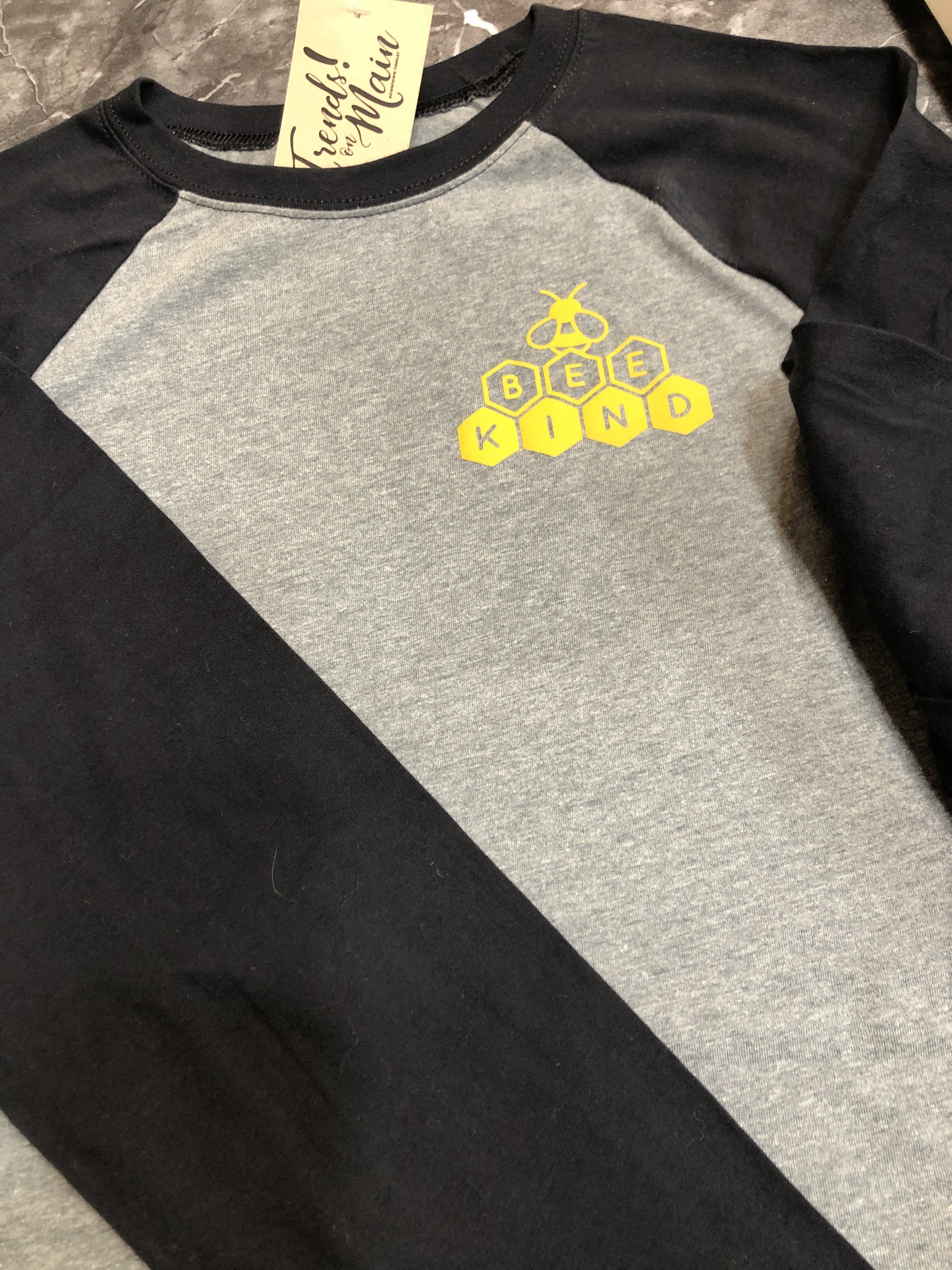Bee Kind baseball tshirt