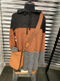Hacci Brushed Color Block Hoodie