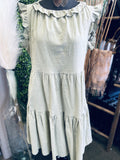 Ruffle Cap Sleeve Tiered Dress