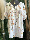 Floral Ruffled Knot Back Top