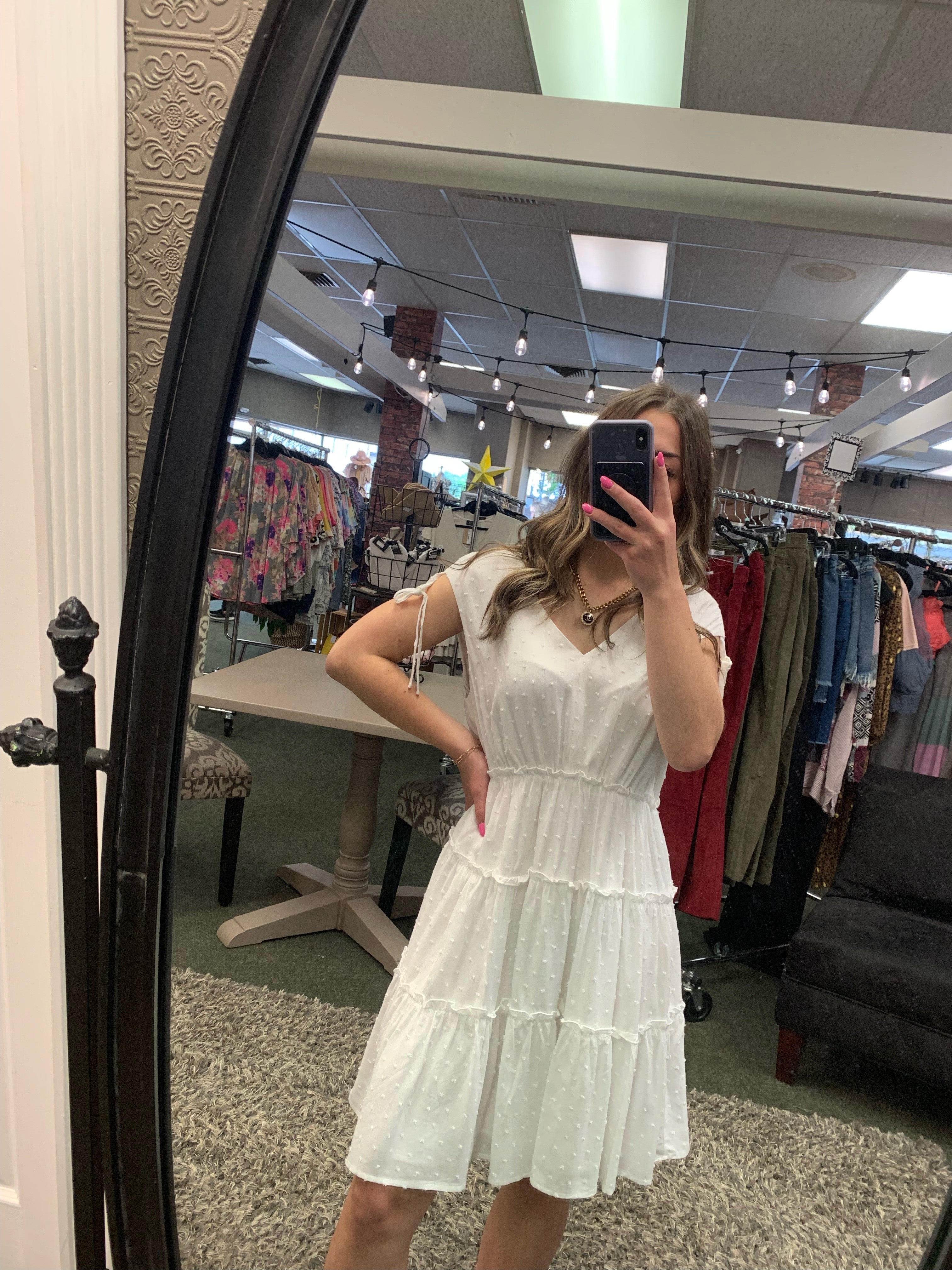 V-neck Tiered Mini Dress