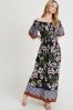 Black print maxi dress