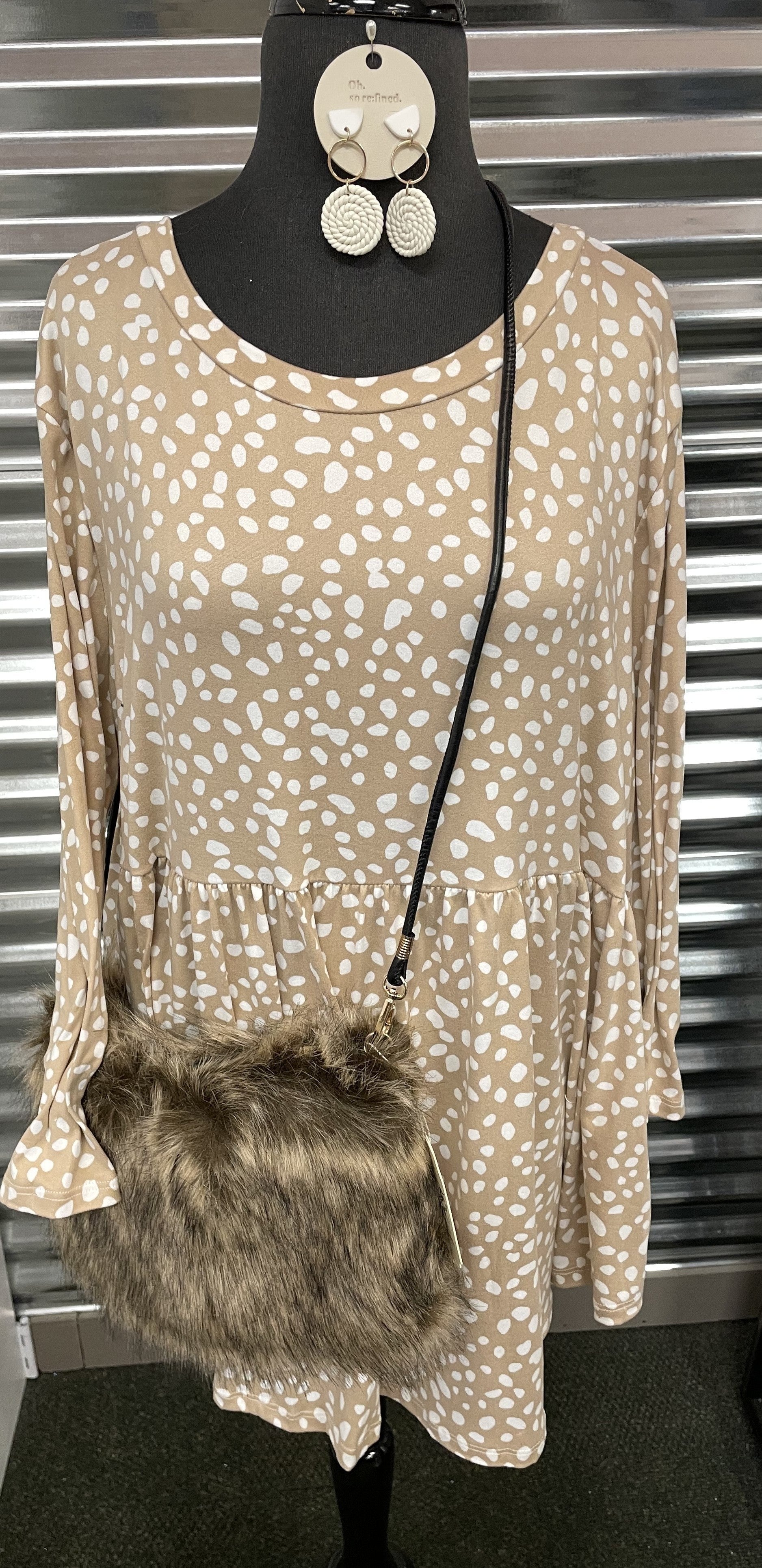 Leopard Print Babydoll Top