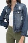Distressed jean jacket