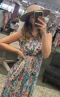 Floral Spandex Maxi Dress