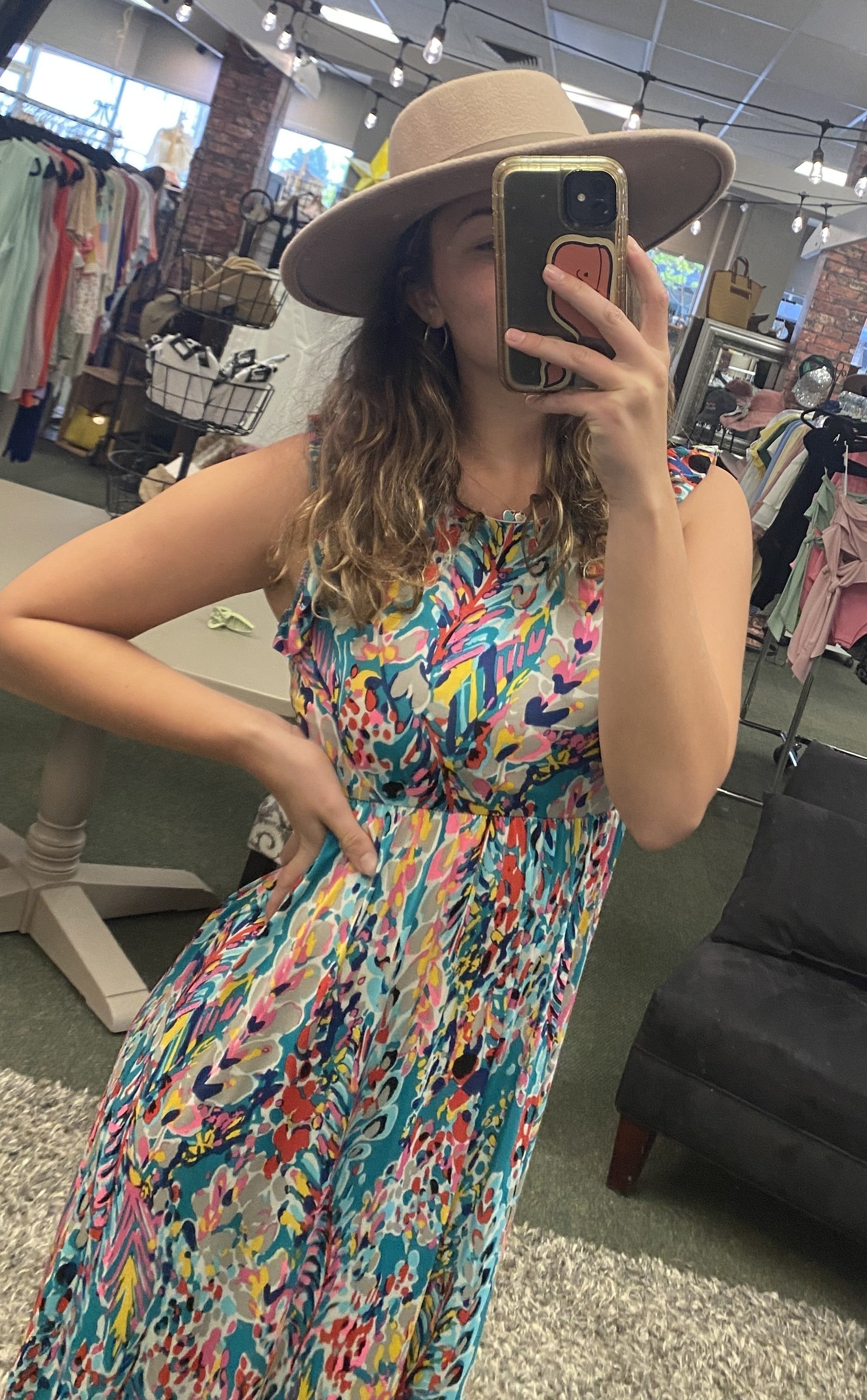 Floral Spandex Maxi Dress