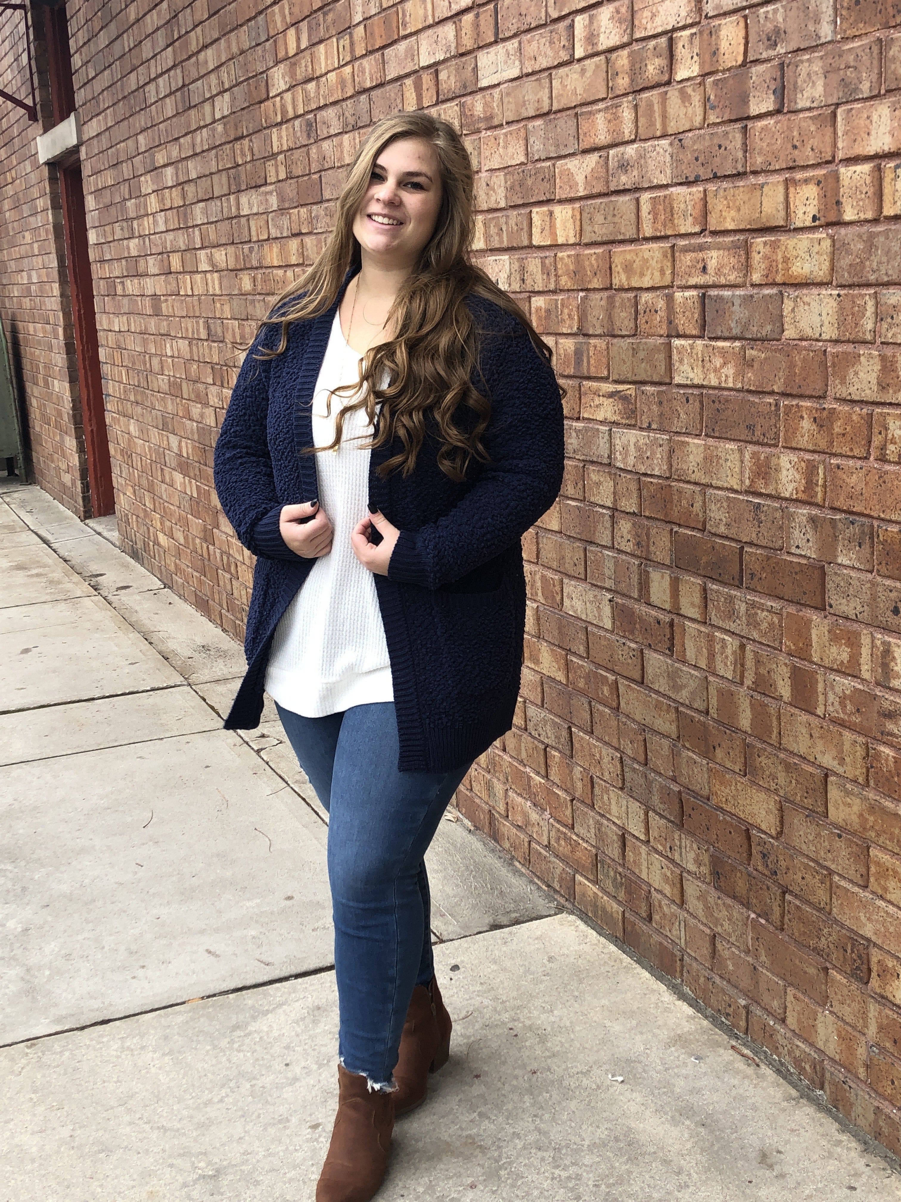 plus popcorn cardi sweater