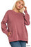 Plus pigment dye fleece hi-low hem pullover with pocket