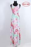 Floral cinched waist maxi dress