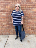 Striped Tunic with ruffle sleeves