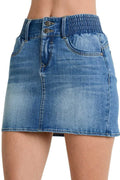 elastic waist jean skirt