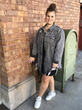 Distressed Denim Shirt Jacket