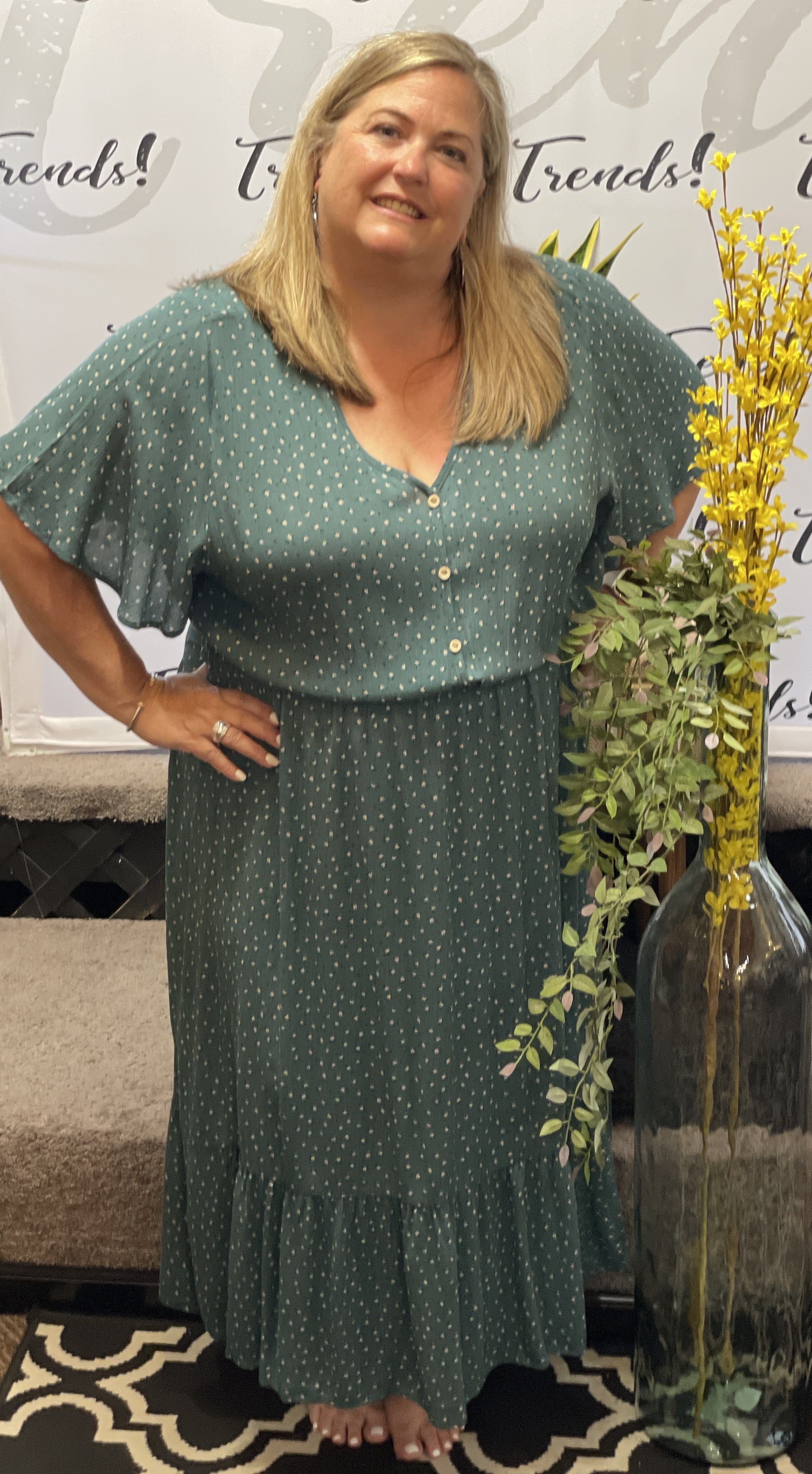 Boho Dress w/ Faux Buttons