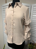 Tan Button Down Blouse