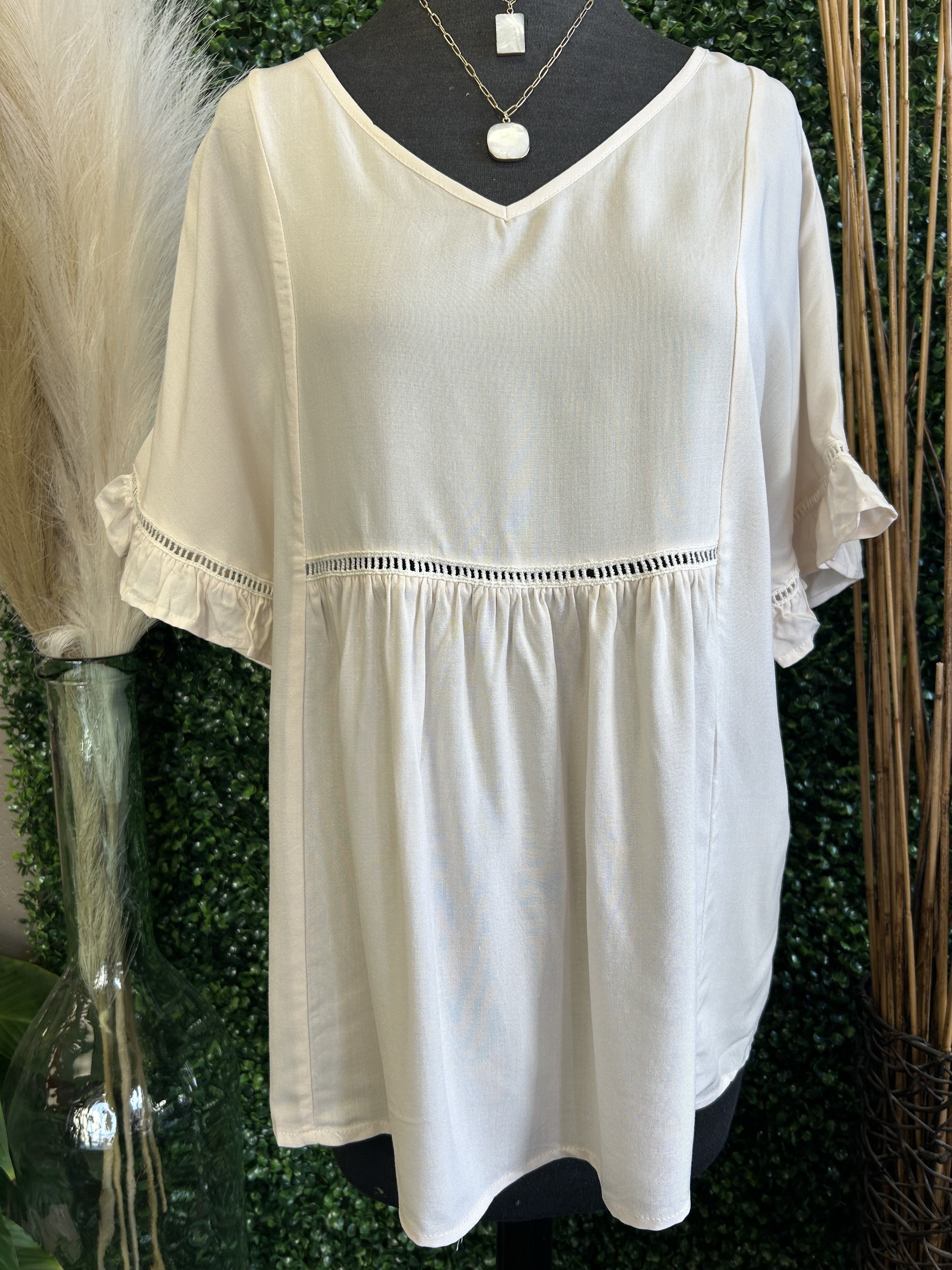 Lace Detail V-neck Top