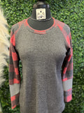 Plaid & Striped Waffle Top