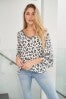 Ivory v-neck print top