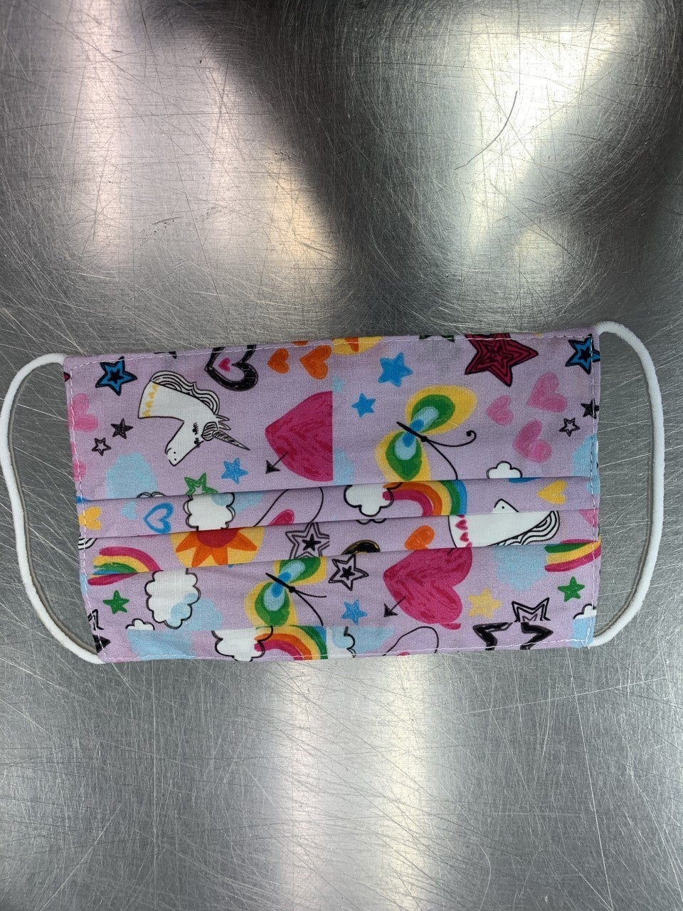 Kids Purple Unicorn & Hearts Mask