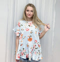 Floral Ruffle Tiered Top