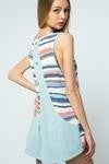 coral/navy striped sleeveless top