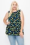 Sleeveless Tier ruffled print top