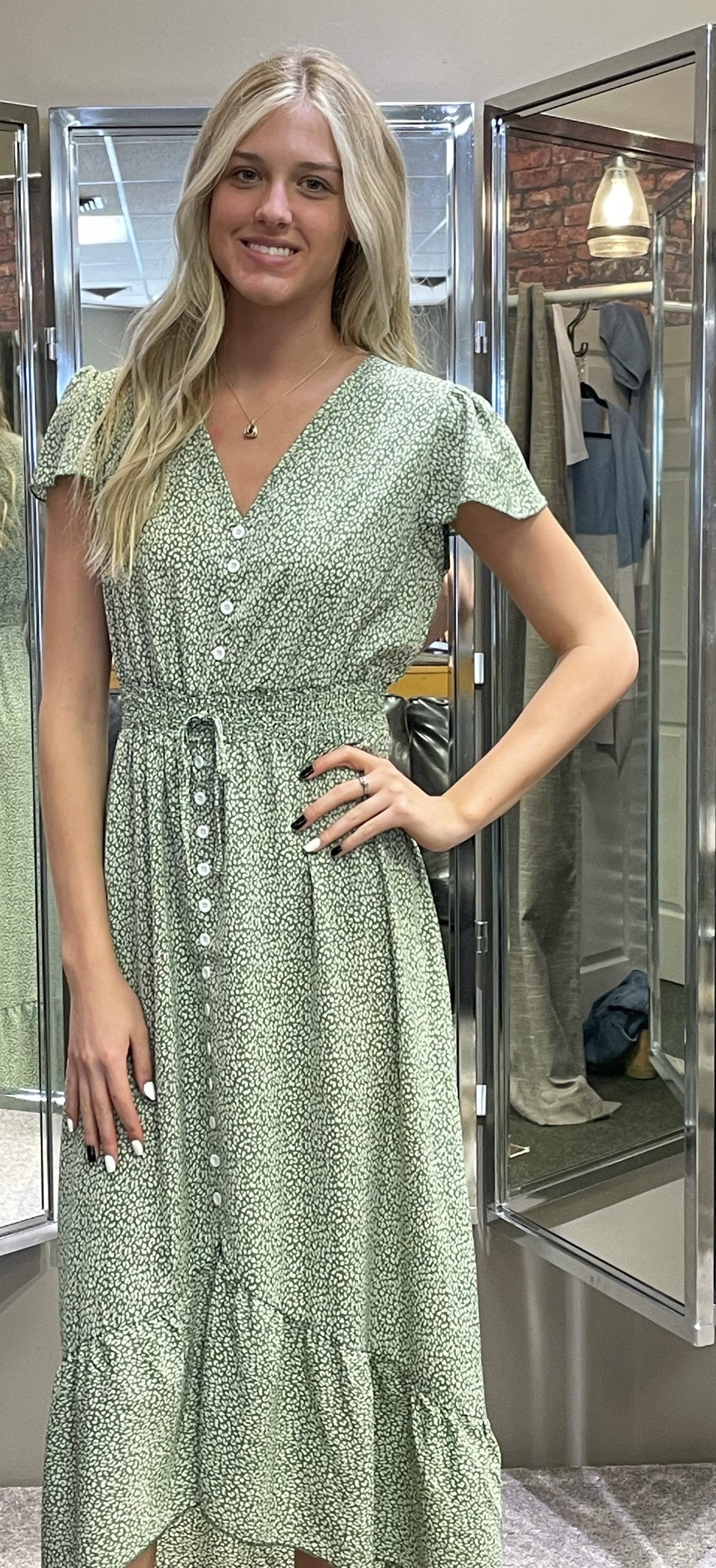 Wrap Midi Dress with Buttons