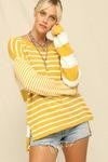 Slouch Sweater w/ Contrast Stripes