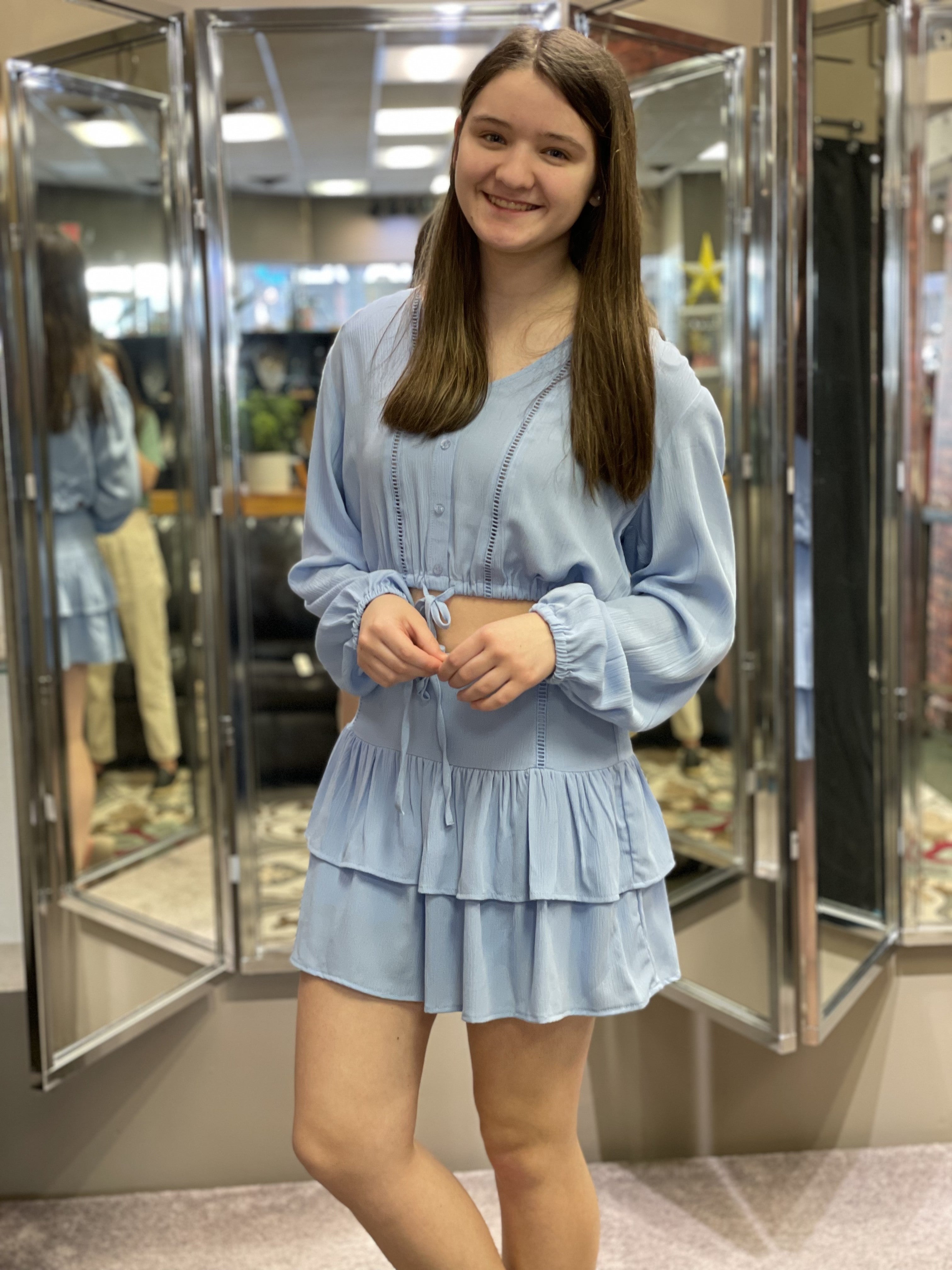 Eyelet Skirt/Crop Set