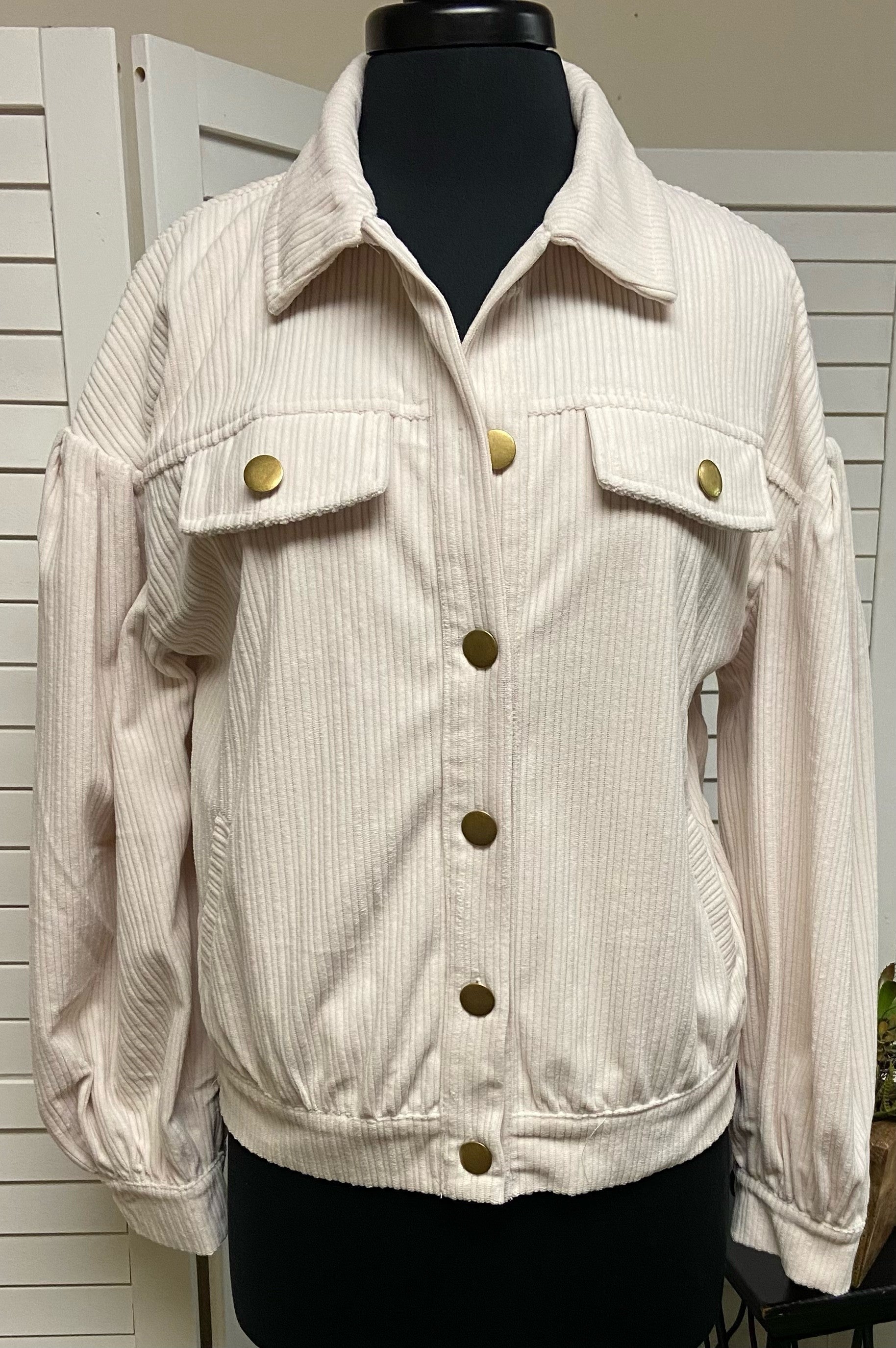 Bubble Sleeve Corduroy Jacket