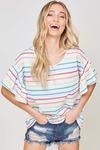 multi color striped top