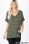 black striped v-neck tshirt