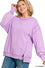 Plus acid wash f/terry exposed-seam sweatshirt