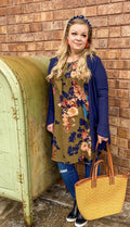 olive floral sleeveless dress