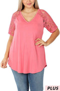ash mocha lace sleeve top