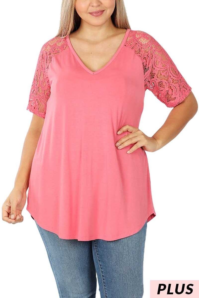 ash mocha lace sleeve top