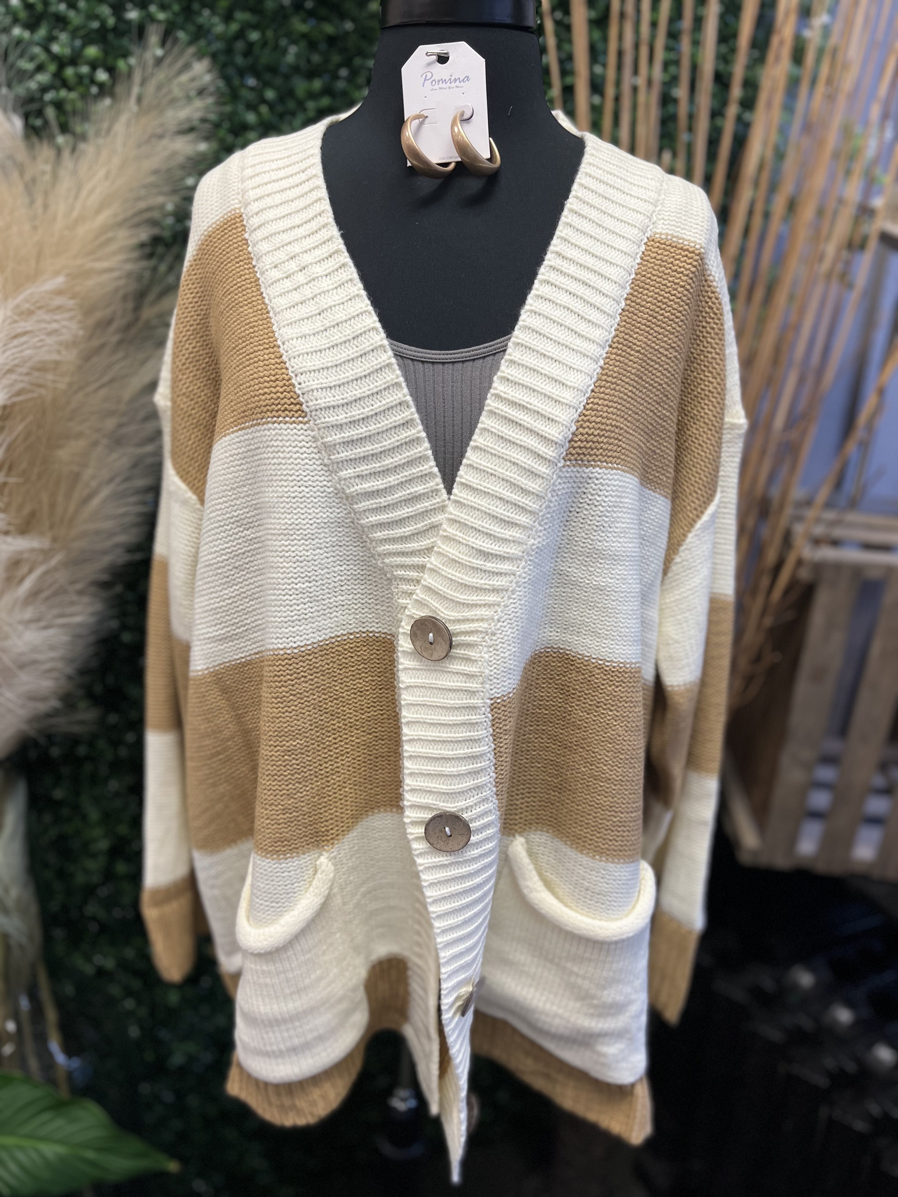 Striped Loose Fit Cardi