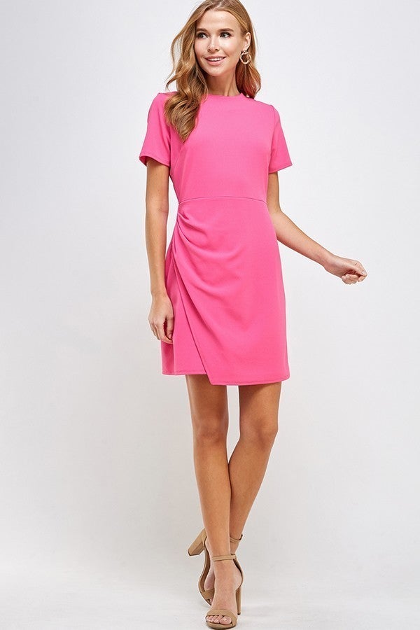 Black gather waisted dress