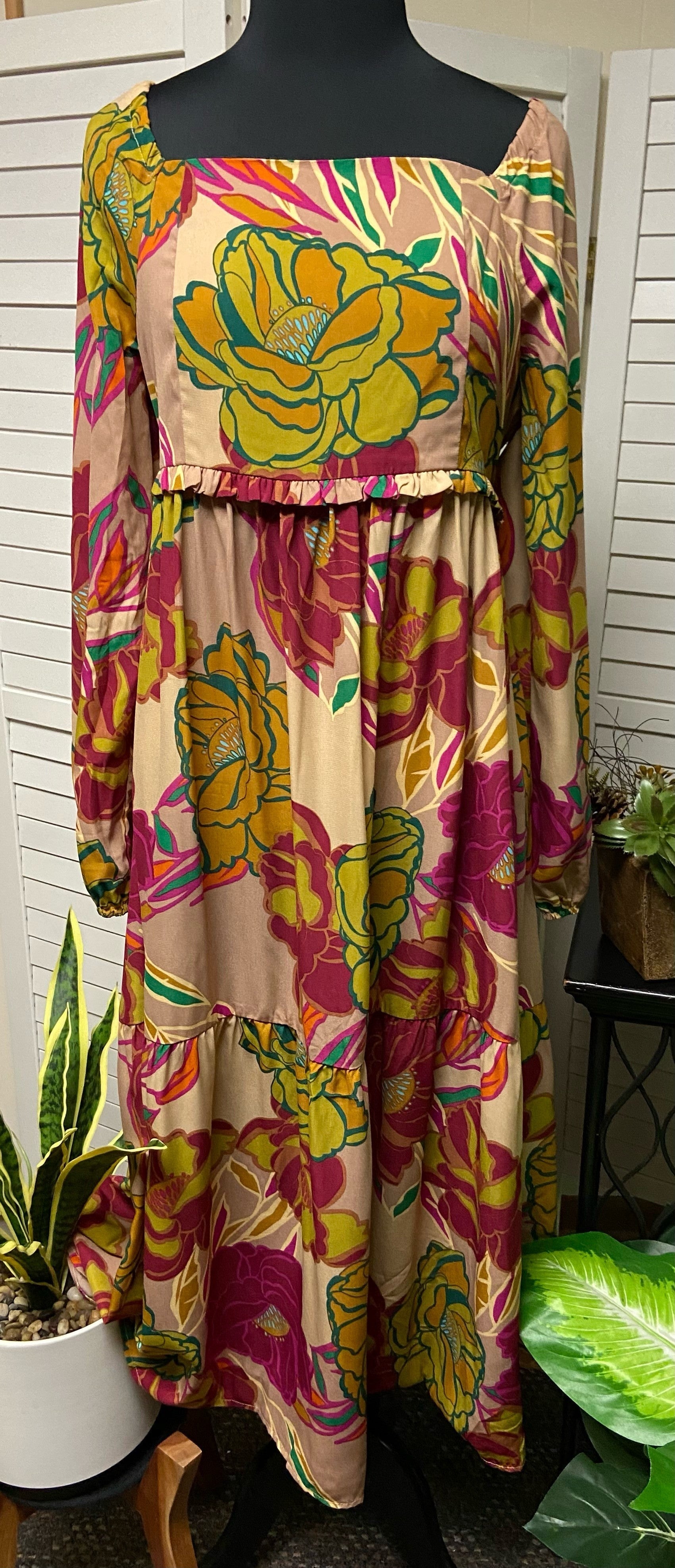 Fall Floral Maxi Dress