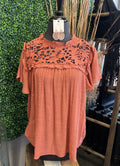 Crochet Lace Short Sleeve Blouse