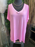 Washed Short Sleeve V-Neck T-shirt