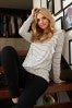off white striped side ruffle top