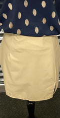 Solid Zip Back Split Hem Skirt