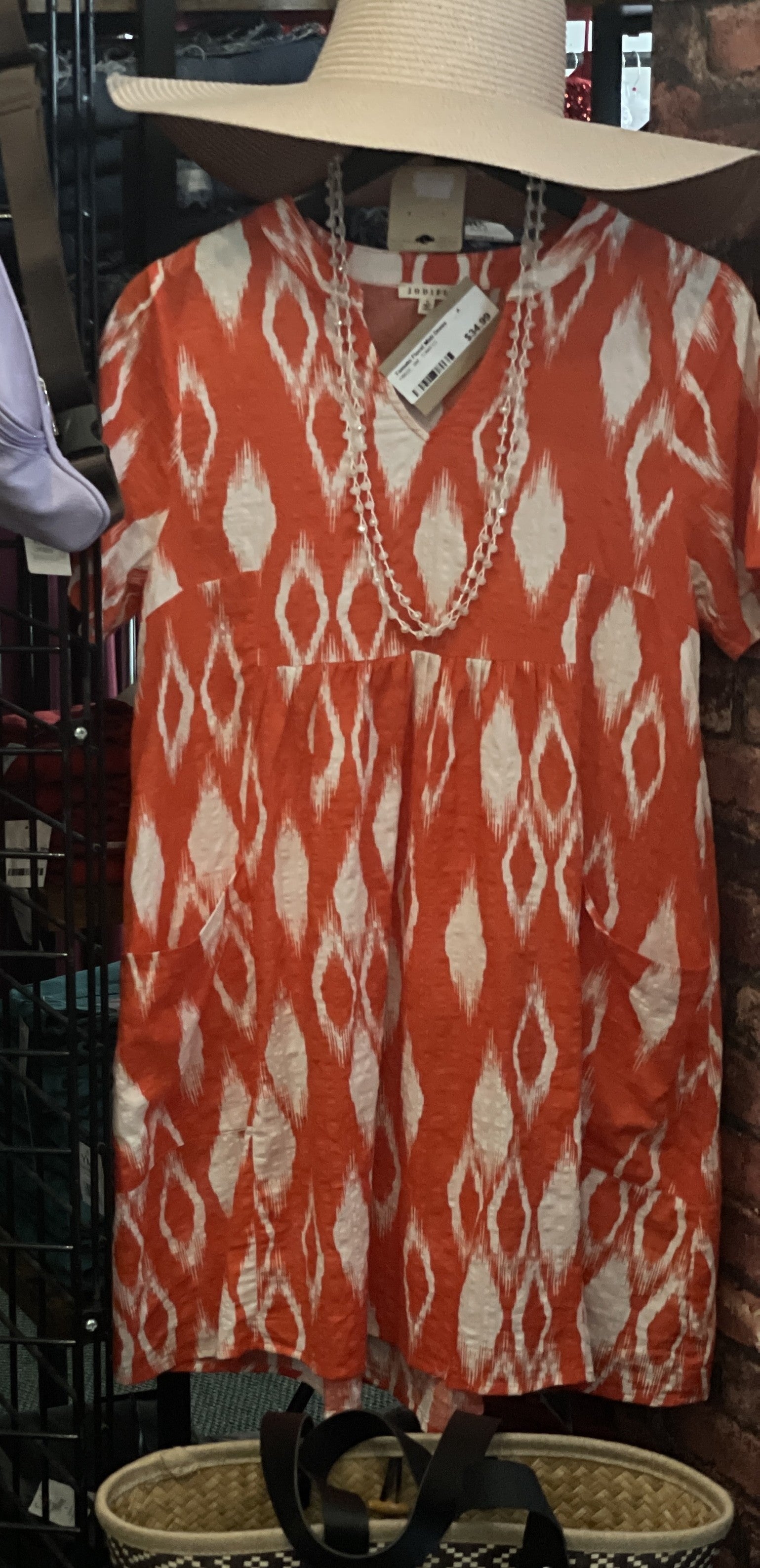 Tomato Floral Midi Dress