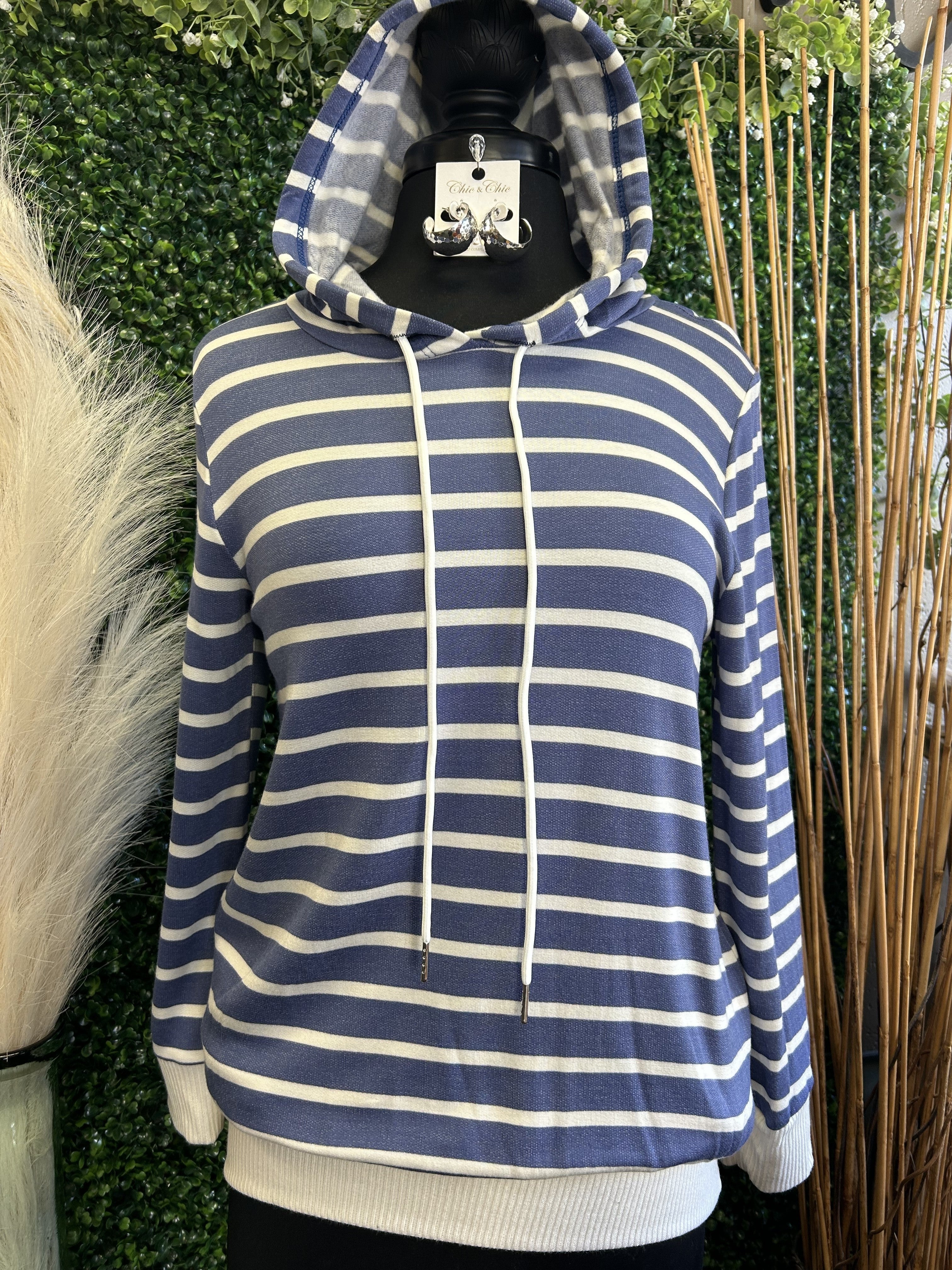 Striped Pocket Hoodie