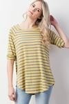 pink/denim striped top